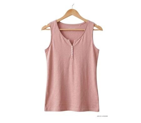MAYFLOWER M2101A — Débardeur rose femme coton flammé : la douceur d'un style estival raffiné
