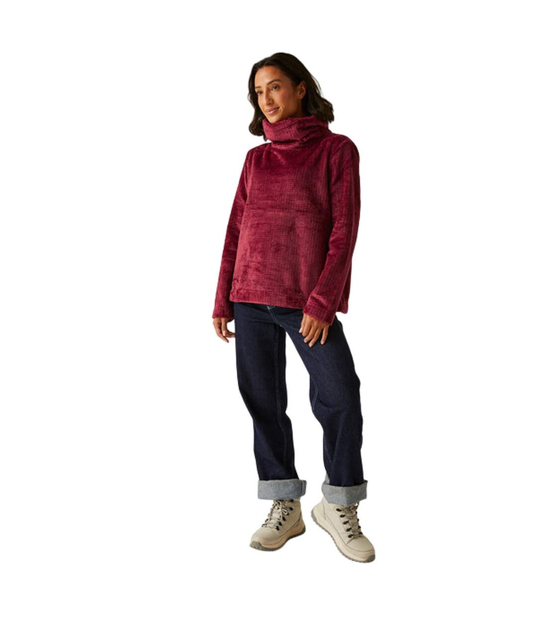 Womens/ladies bardou ii velour fleece top cabernet Regatta