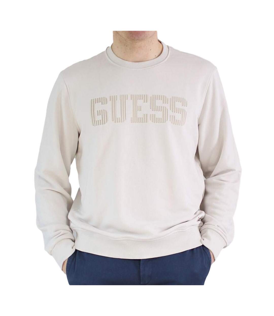 Sweat Blanc Homme Guess Beau Cn Fleece - L-1