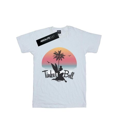 Disney Femmes/Ladies - T-shirt en coton à motif de coucher de soleil de la Fée Clochette (Blanc) - UTBI46484