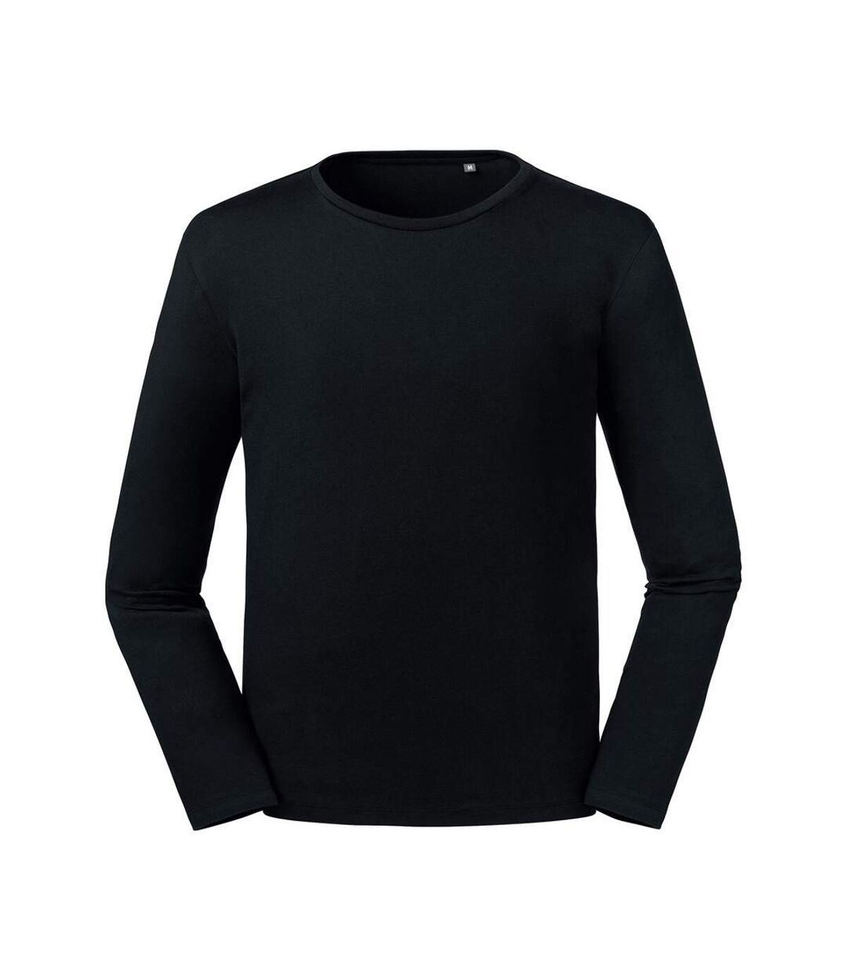 Russell Mens Pure Organic Long Sleeve T-Shirt (Black)