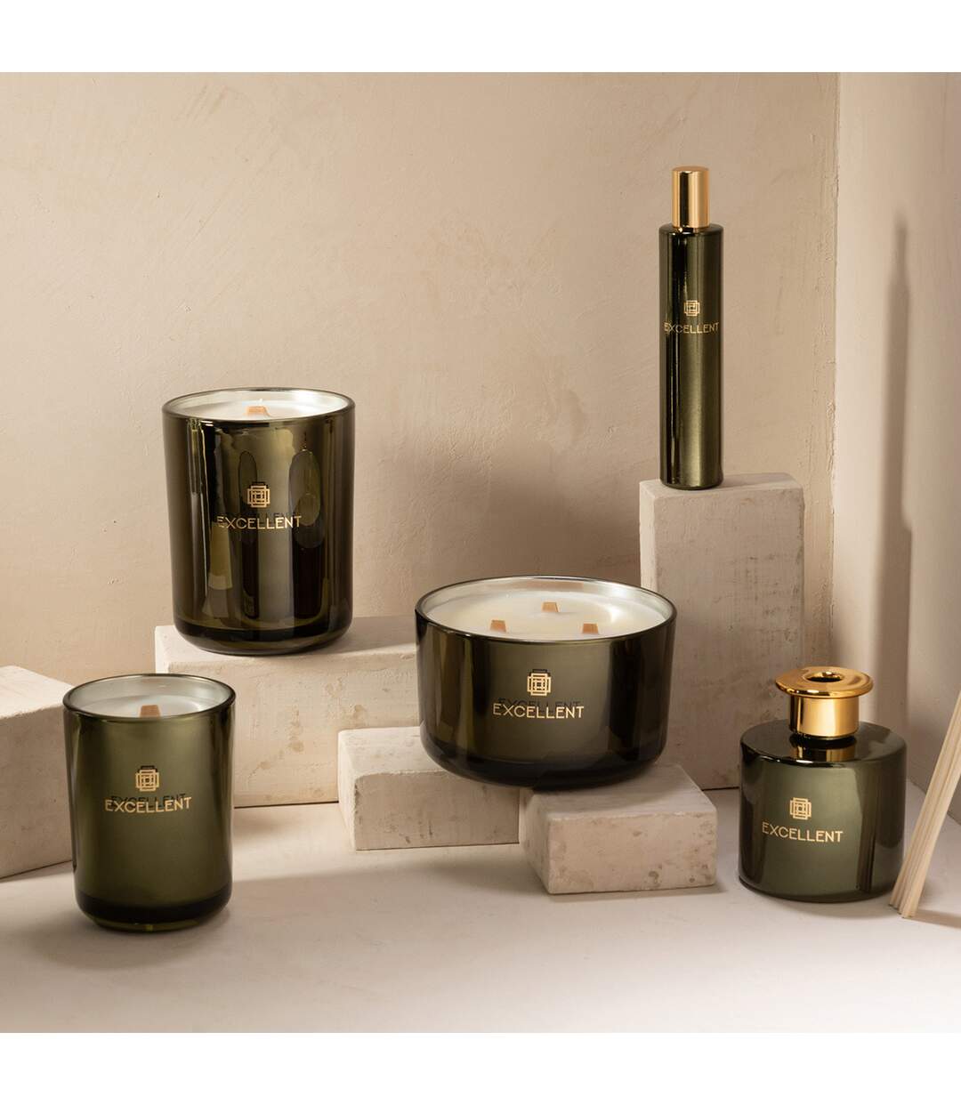 Bougie Parfumée Excellent 14cm Bergamot Wood Vert-3