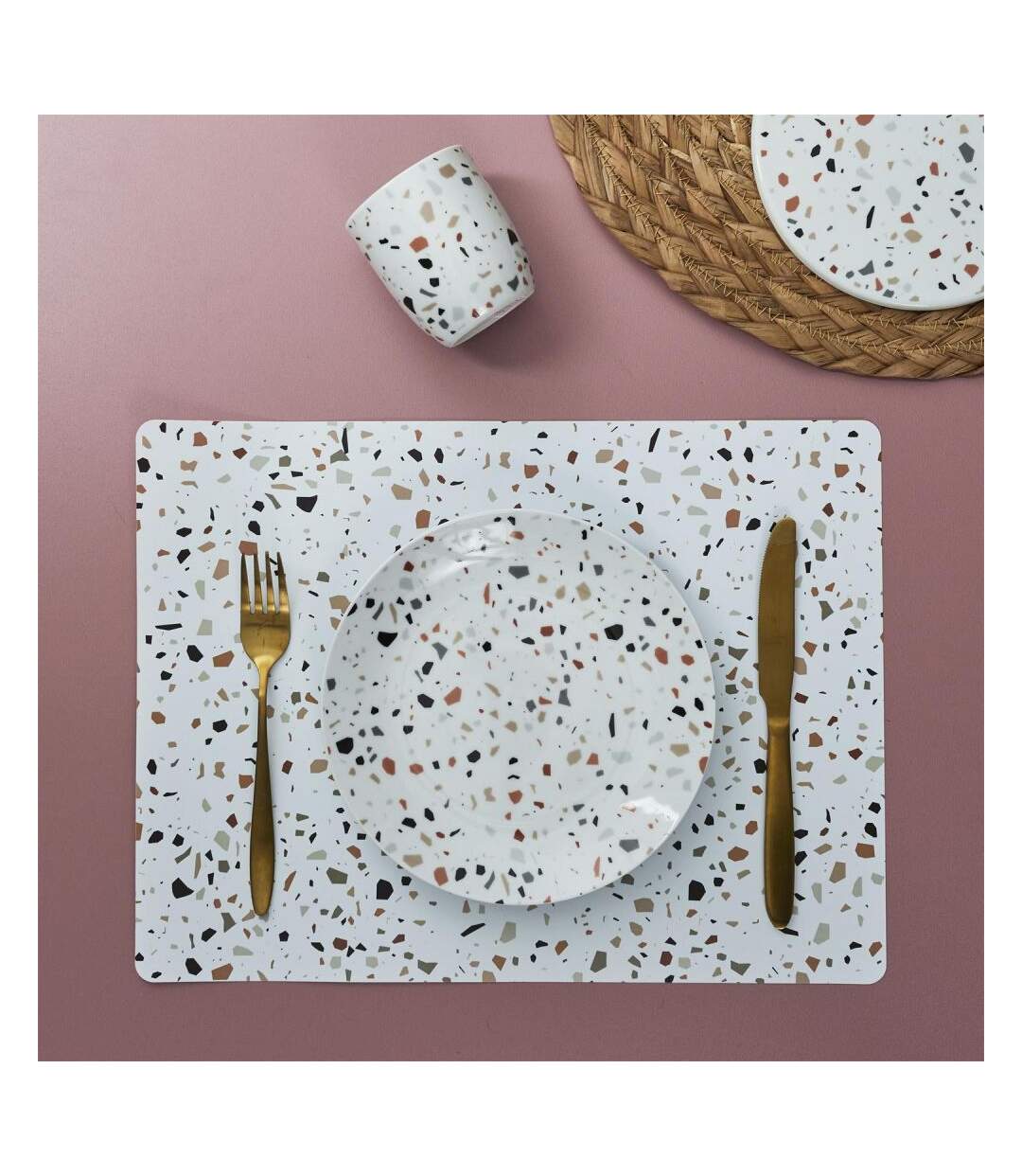 Set de table effet terrazzo 40 x 30 cm