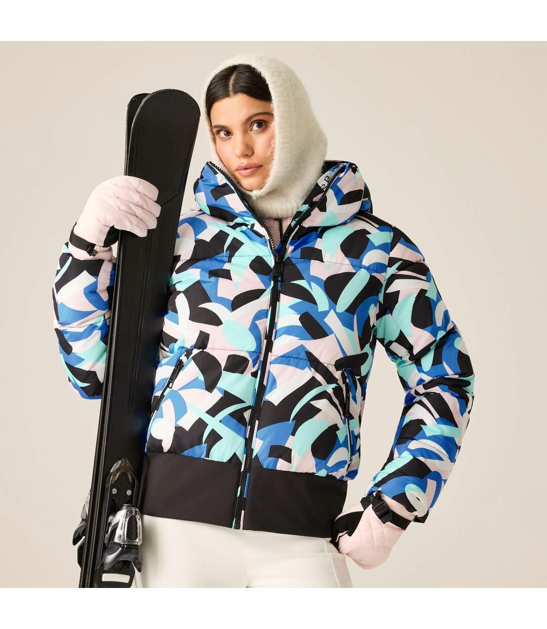 Womens/ladies Glitz Ii Abstract Padded Jacket Elysium Blue Dare 2B-1