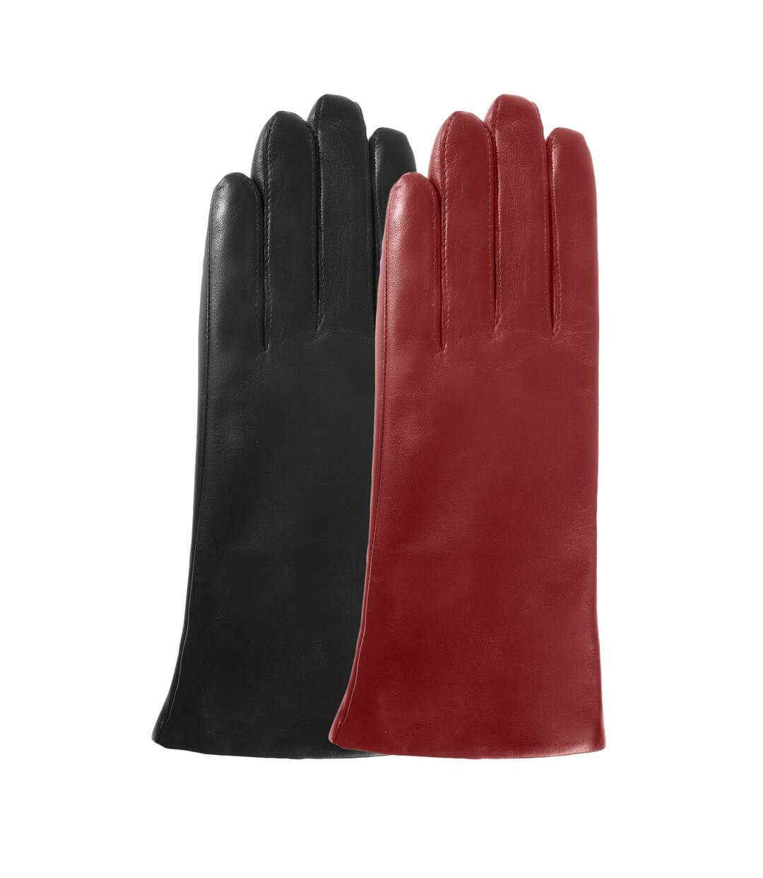 Isotoner Gants femme tactiles, en cuir d'agneau pleine fleur, doublés cachemire-2