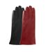 Isotoner Gants femme tactiles, en cuir d'agneau pleine fleur, doublés cachemire-2