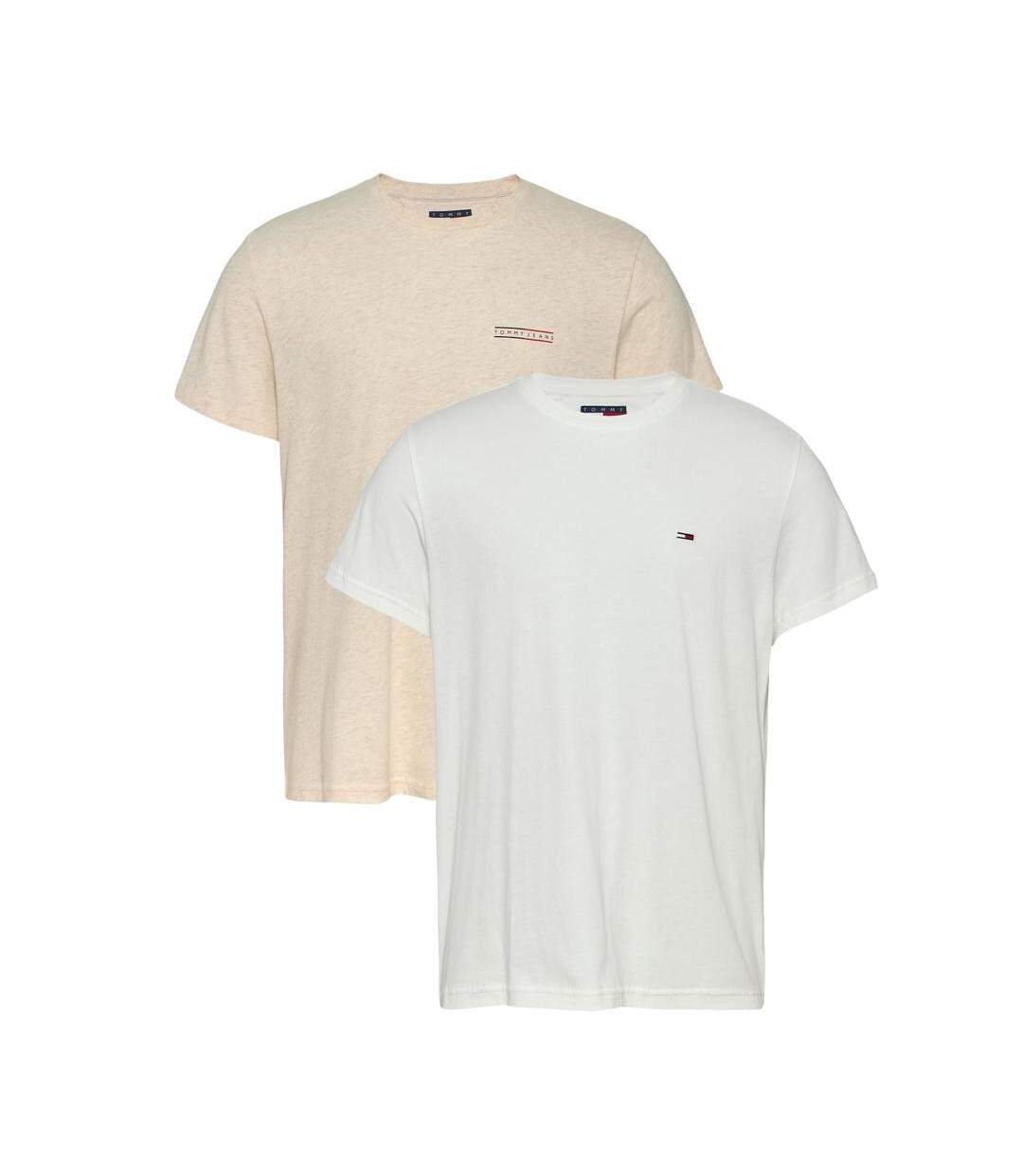 2x t-shirt beige/blanc homme tommy hilfiger dm0dm21344-1