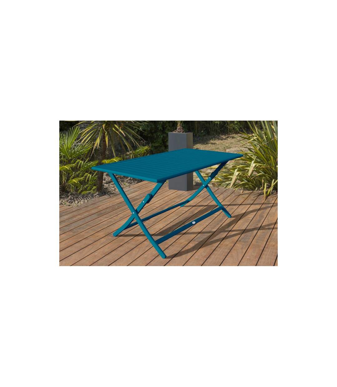 Table de Jardin Pliante Marius 140cm Bleu Canard-5