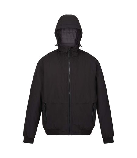 Regatta Mens Renly Hooded Waterproof Jacket (Black)