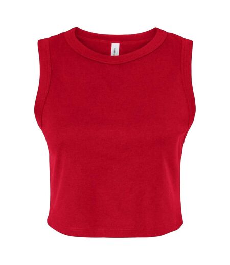 Womens/ladies muscles micro-rib tank top solid red Bella + Canvas