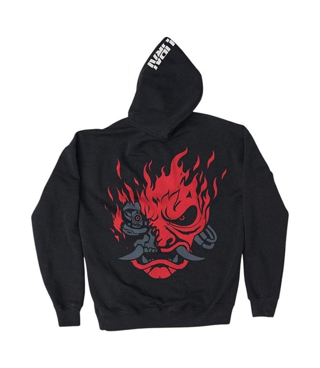Veste À Capuche Samurai Homme Noir Rouge Cyberpunk 2077-3