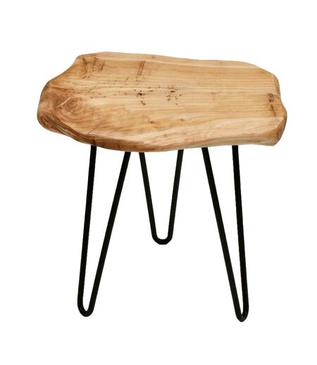 Table basse fait main en bois motif floral EHO