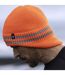 Mens Hi Vis Reflective Fleece Lined Thermal Winter Hat with Drop Neck-5