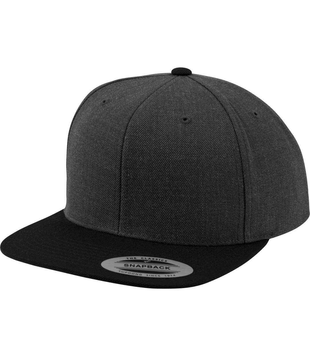 Casquette ajustable classique homme gris foncé/noir Yupoong-1