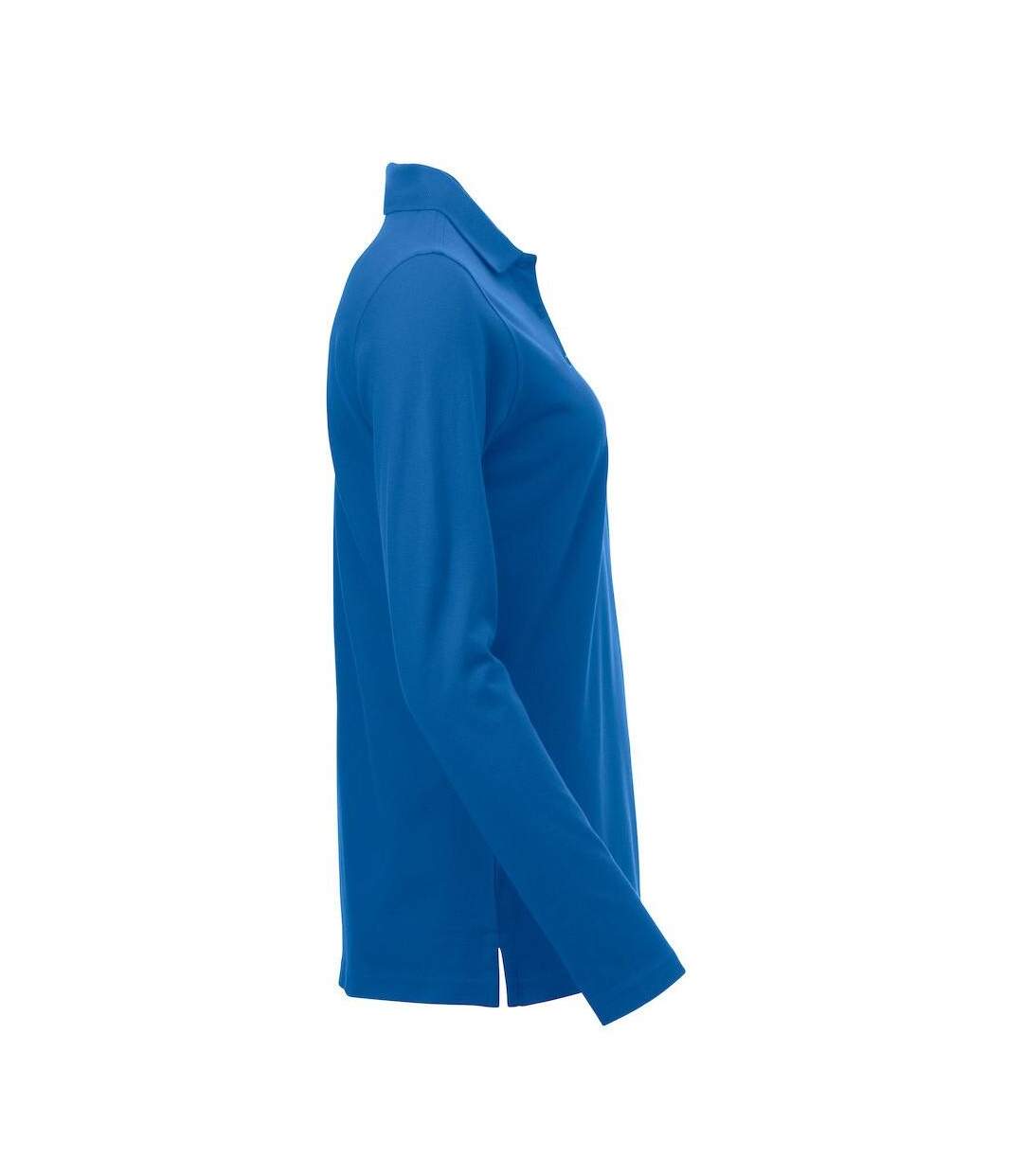 Womens/ladies Classic Marion Long-sleeved Polo Shirt Royal Blue Clique-4