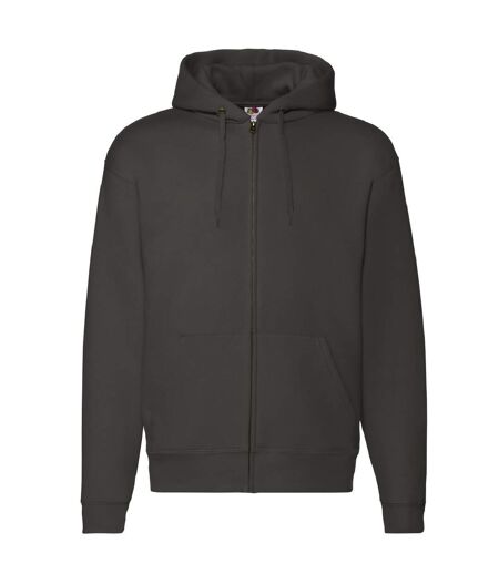 Mens Zip Through Hooded Sweatshirt / Hoodie Charcoal Fruit Of The Loom