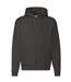 Mens Zip Through Hooded Sweatshirt / Hoodie Charcoal Fruit Of The Loom-1