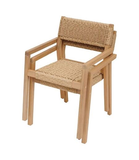 Lot de 2 fauteuils de jardin en bois TEMEIRA - Marron