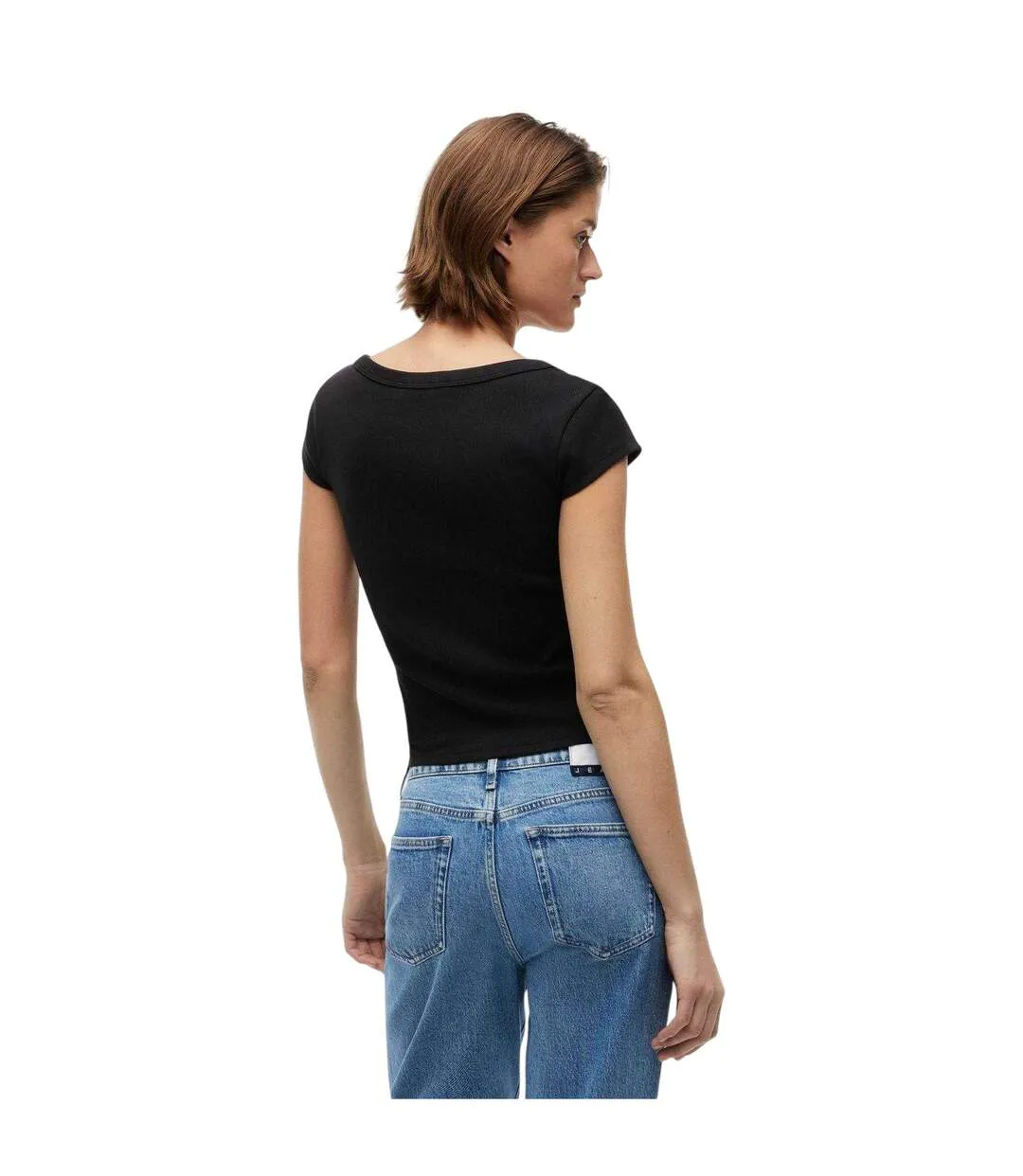T-shirt Motif/style Logo Brodé Femme Noir Tommy Jeans-3