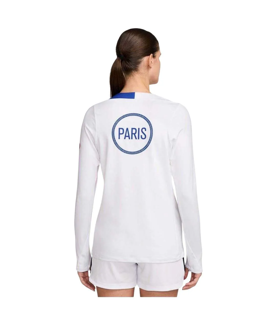 Haut De Survêtement Manches Longues Motif/style Paris Saint-germain 2025/2026 Femme Blanc Bleu Nike-2