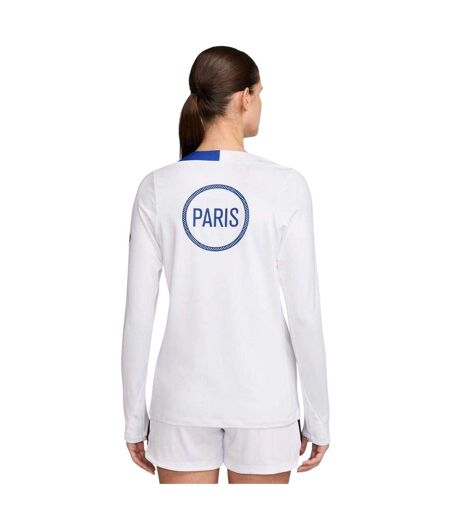 Haut De Survêtement Manches Longues Motif/style Paris Saint-germain 2025/2026 Femme Blanc Bleu Nike