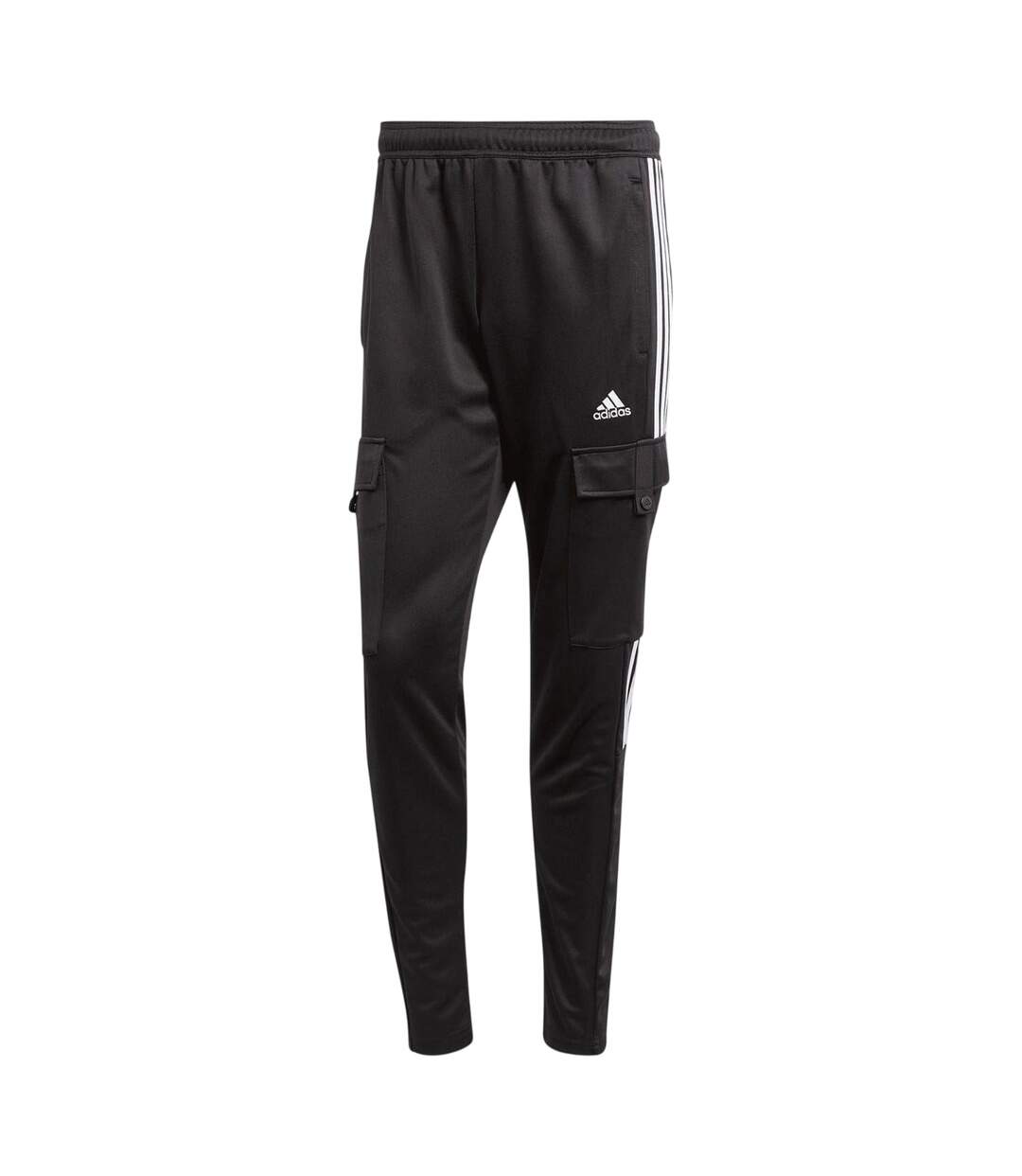 Mens 3 Stripes Jogging Bottoms Black White Adidas-2