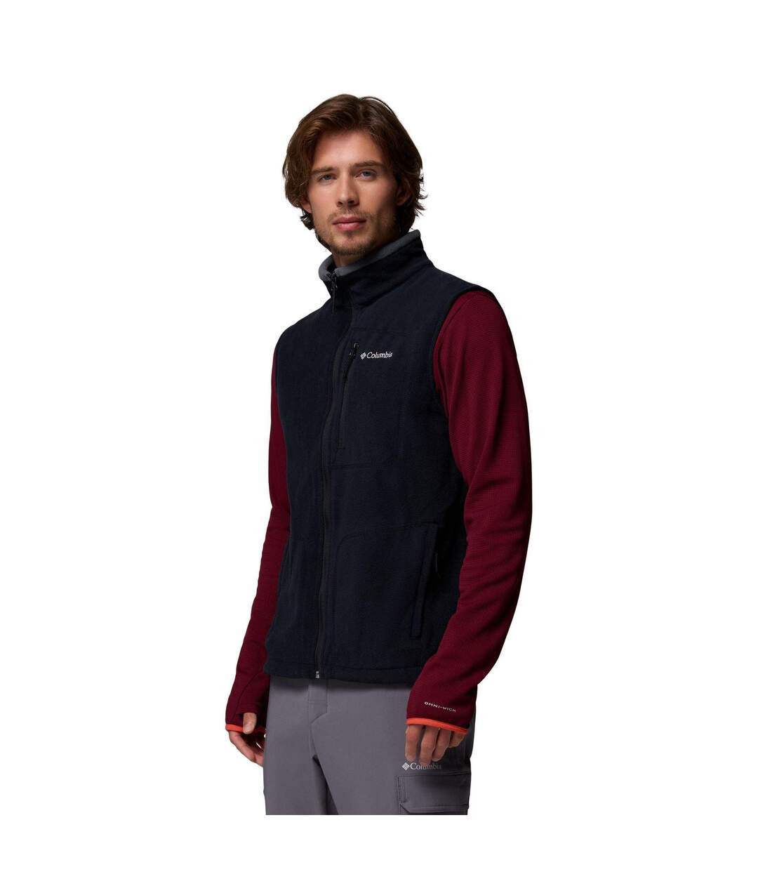 Mens Fleece Lightweight Walking Gilet Black Columbia-3