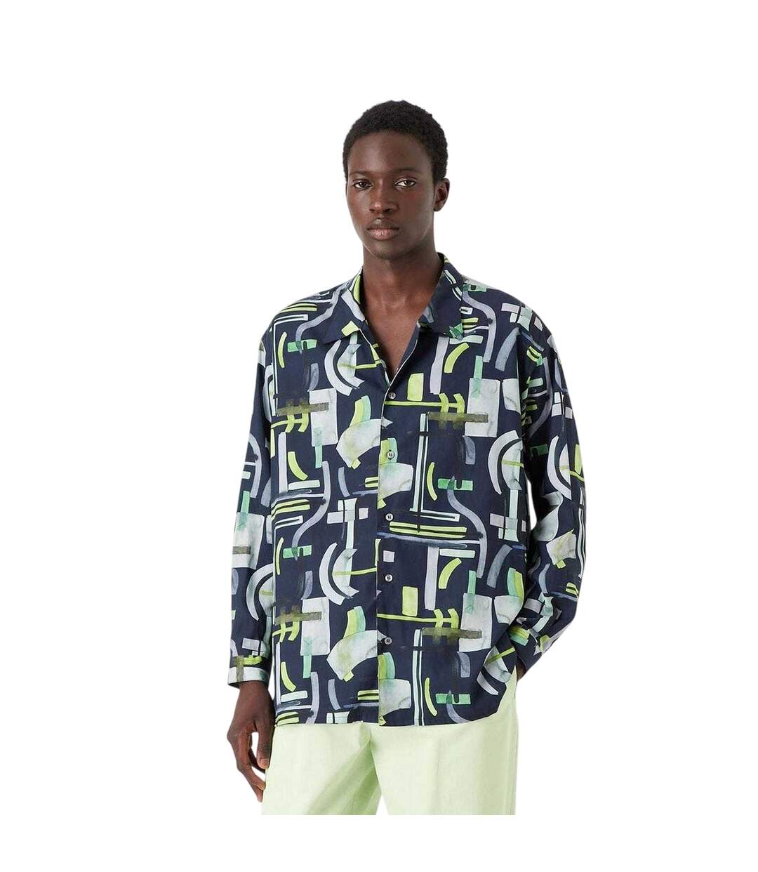 Chemise Manches Longues Motif/style Abstrait Homme Bleu Marine Emporio Armani EA7-1