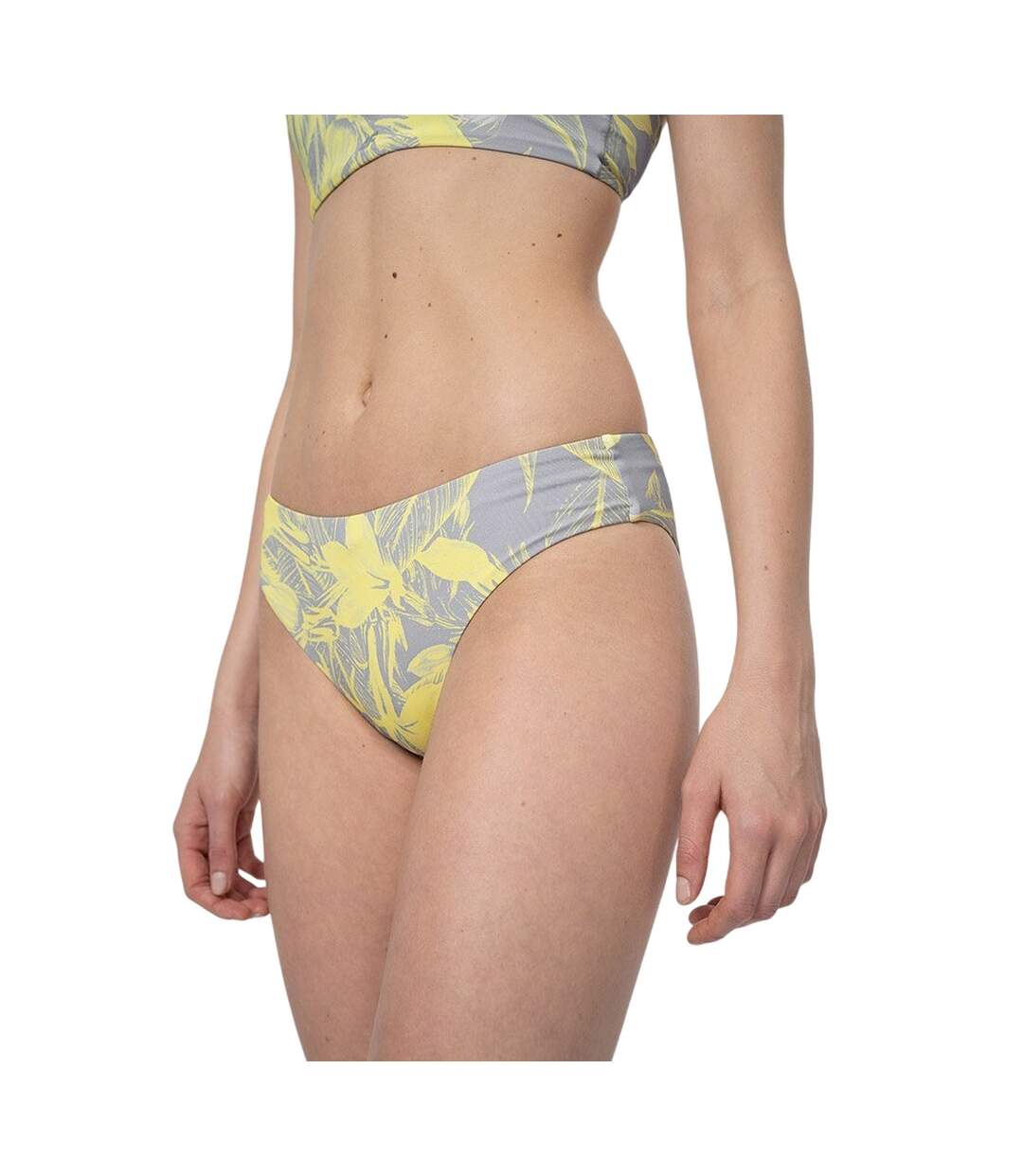 Maillot De Bain 2 Pièces F025 Femme Gris Jaune 4F-3