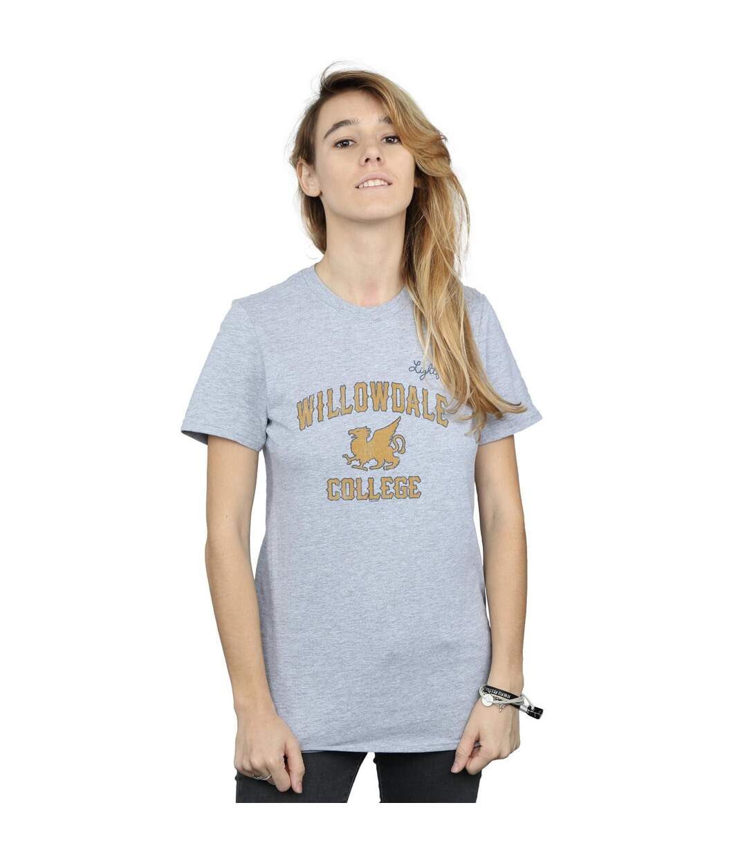 Disney Femme/Les femmes Onward Willowdale College - T-shirt boyfriend en coton (Gris sportif) - UTBI42374-2
