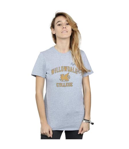 Disney Femme/Les femmes Onward Willowdale College - T-shirt boyfriend en coton (Gris sportif) - UTBI42374