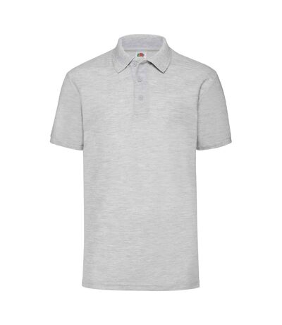 Mens 65/35 polo shirt heather grey Fruit of the Loom