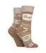 2 Pairs Ladies Thermal Patterned Fairisle Socks Warm Winter Socks-3
