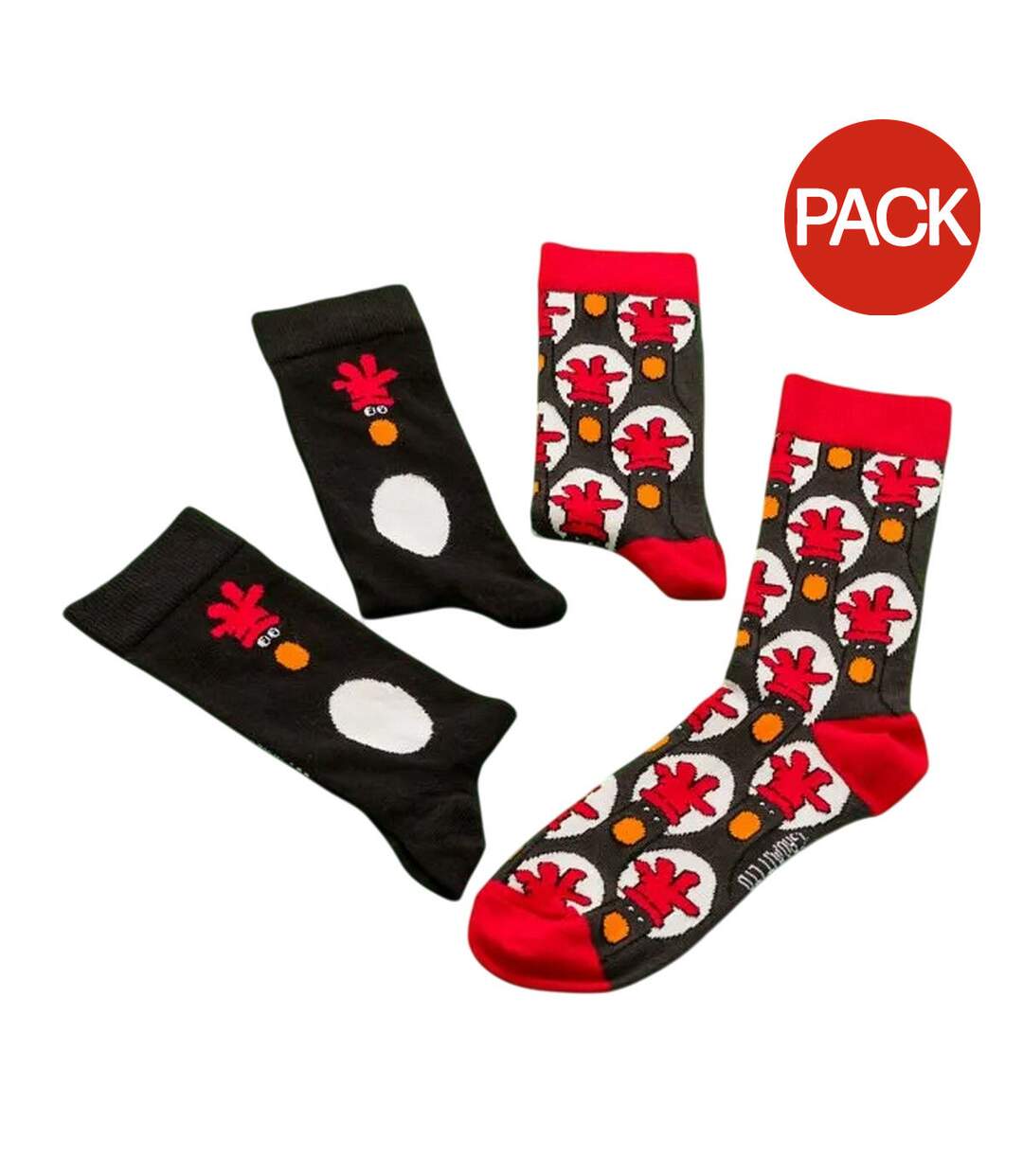 Chaussettes Motif Feathers Mcgraw Adulte Noir Rouge Wallace And Gromit-1