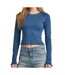 T-shirt manches longues bleu femme g-star cropped baby sis raglan-1