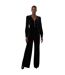Womens/ladies Posie Velvet Long-sleeved Jumpsuit Black Finery-2