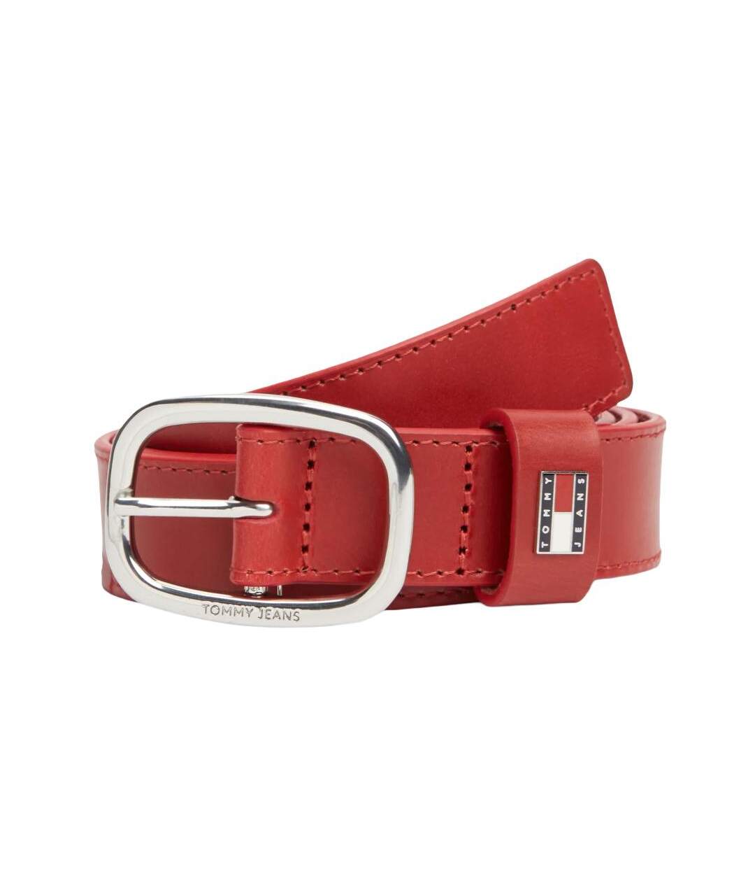 Ceinture rouge femme tommy hilfiger oval-1