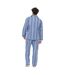 Tom Franks Mens Striped Flannel Pyjama Set (Blue) - UTUT548