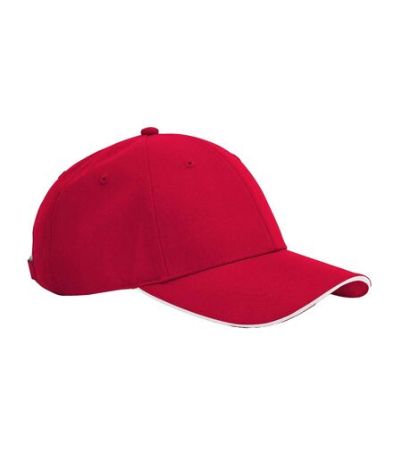 Casquette De Baseball Team Sports-tech Rouge Classique Blanc Beechfield