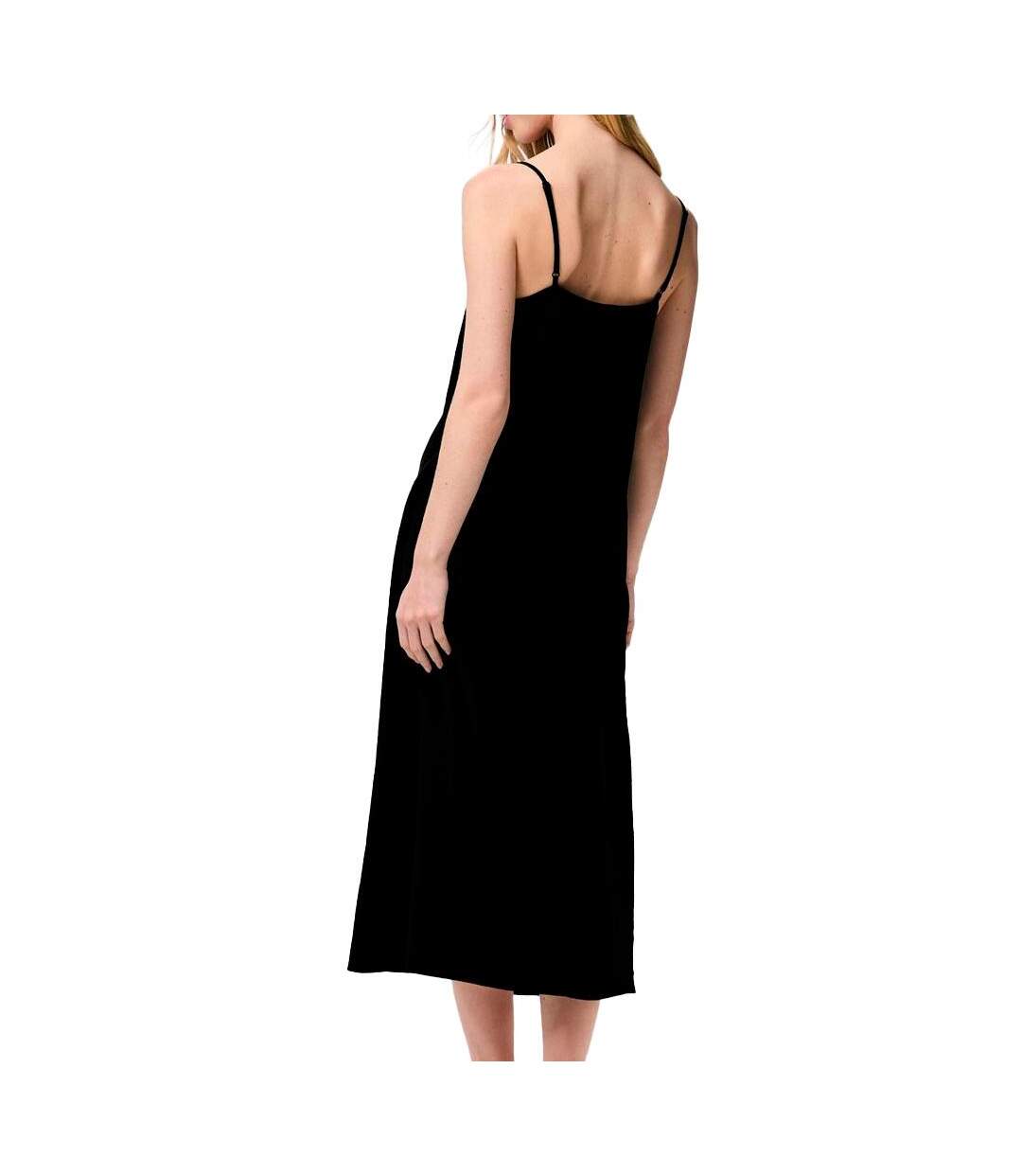 Robe longue noir femme pieces strap-2