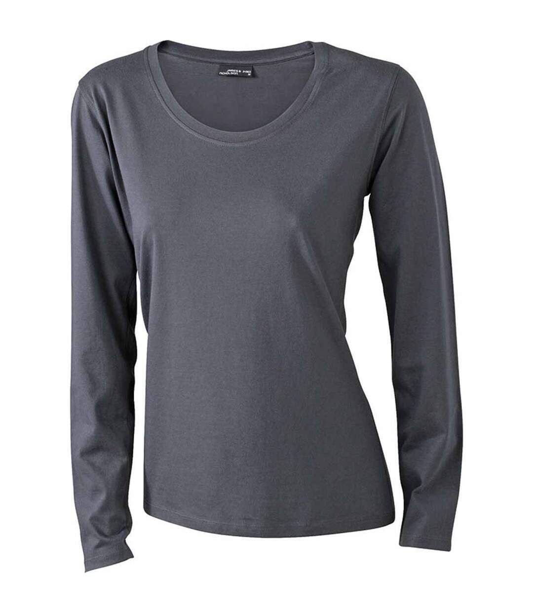 T-shirt femme manches longues - JN903 - Gris graphite