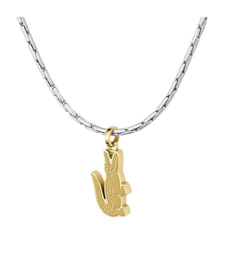 Mens Arthor Crocodile Necklace One Size Silver Lacoste
