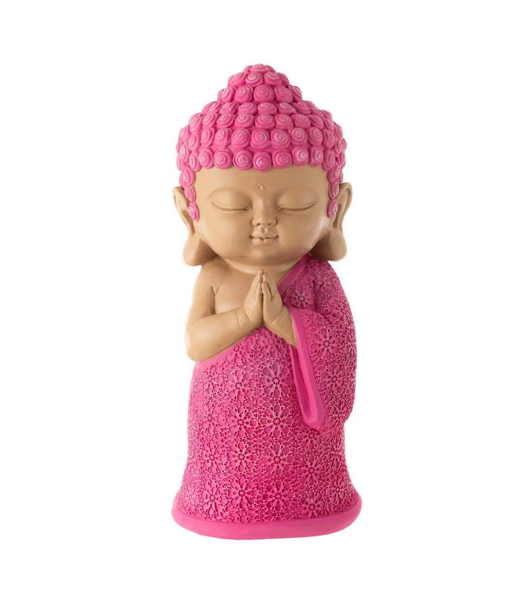 Statuette Moine Prière Toby 32cm Rose-1