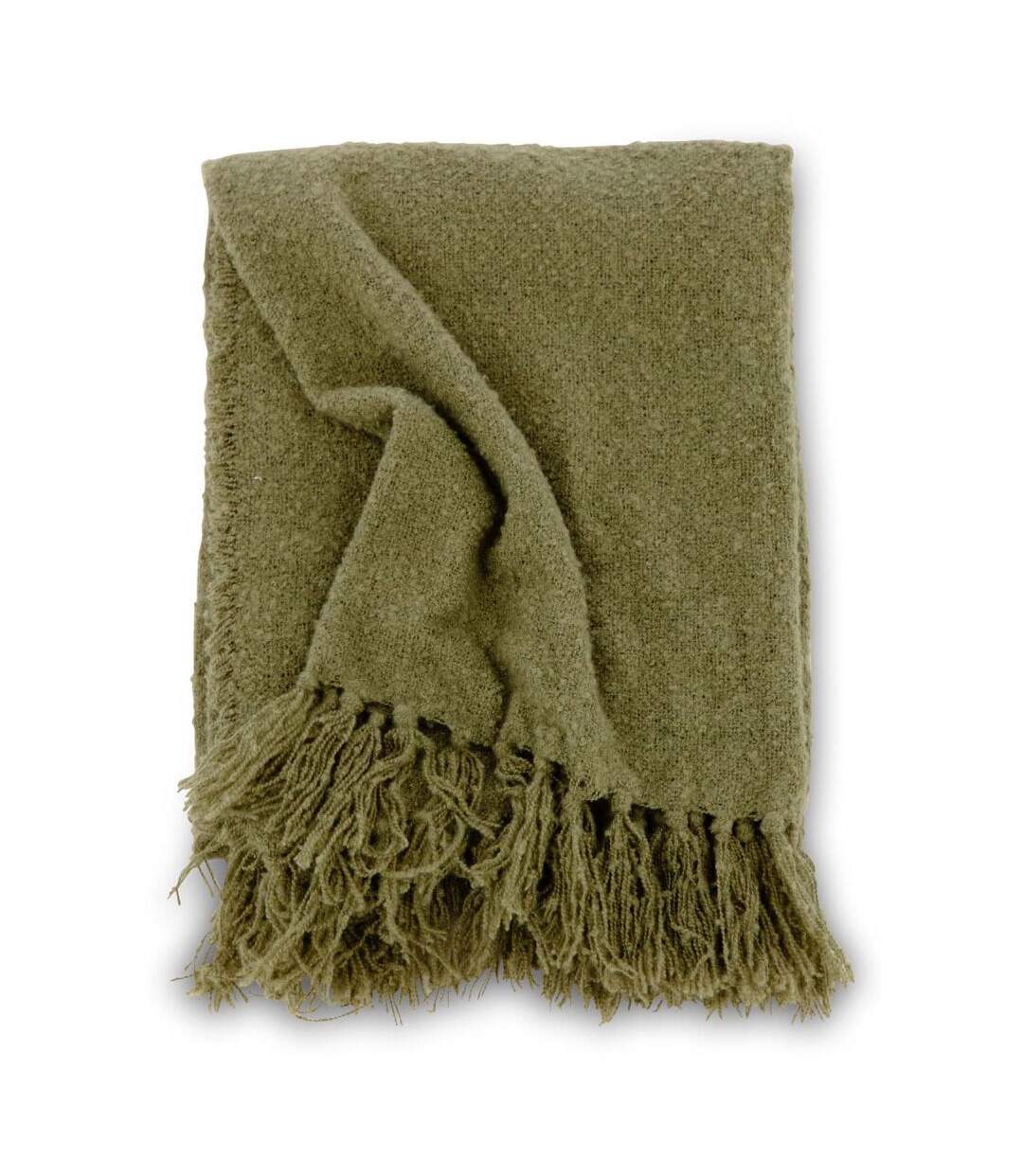 Jeté de canapé en polyester avec pampilles Stanly 170 x 130 cm Vert-2
