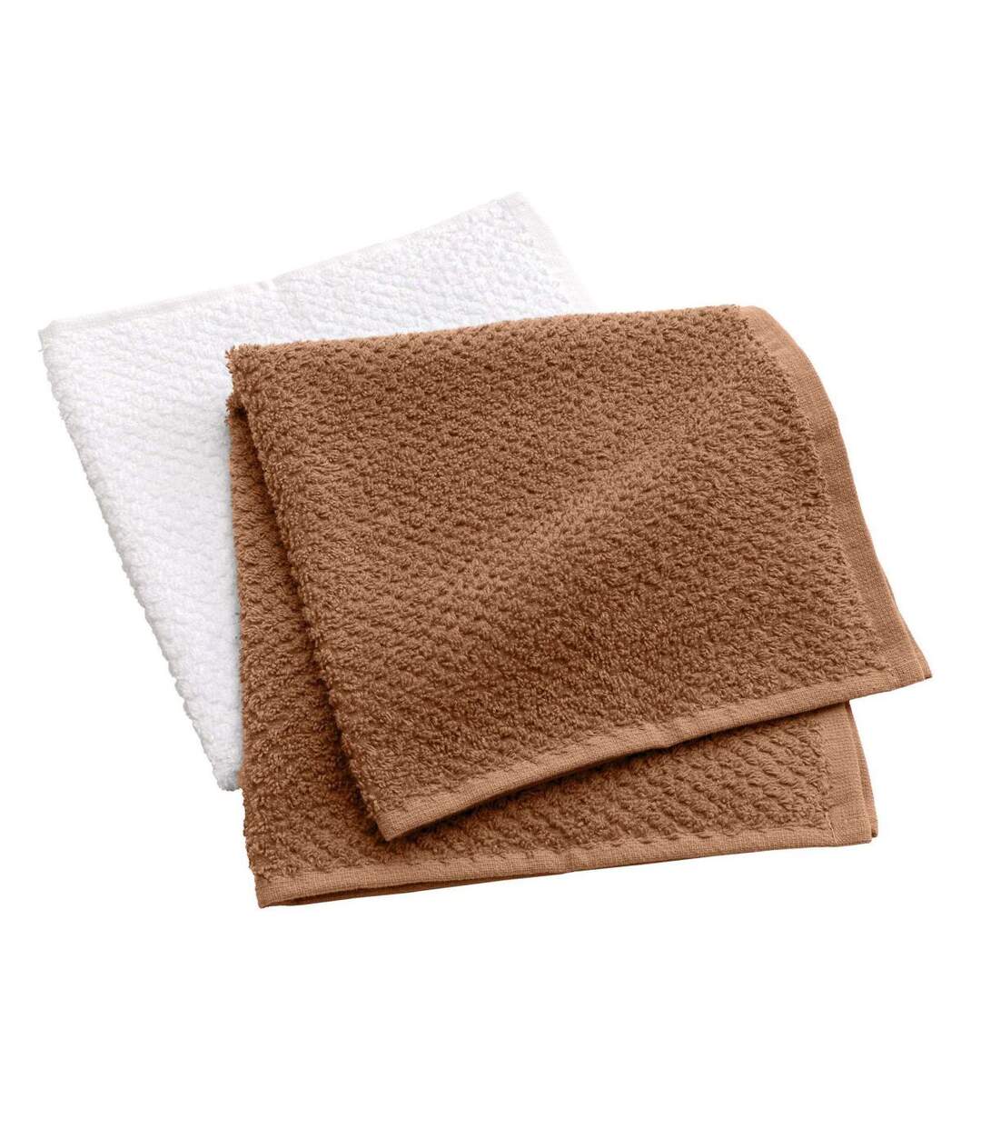 Lot de 2 Essuie-mains Gourmet 50x50cm Mocha & Blanc-1