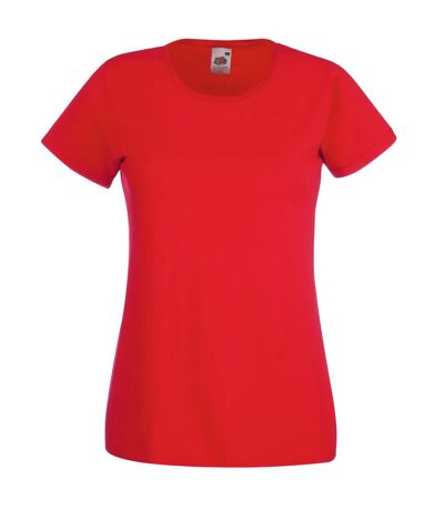 Fruit Of The Loom Ladies/Womens Lady-Fit Valueweight Short Sleeve T-Shirt (Pack (Red)