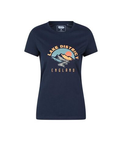 Womens/ladies lake district sunrise t-shirt navy Mountain Warehouse
