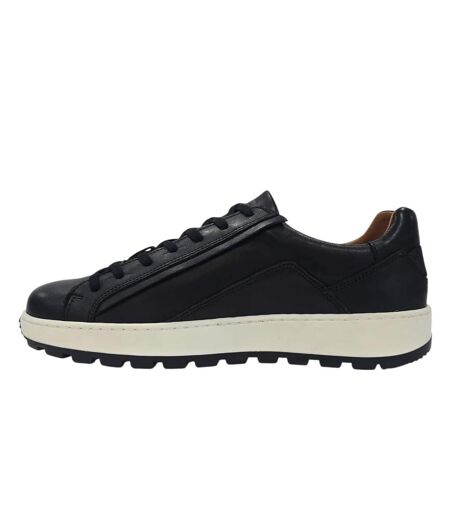 Mens Gilmore Leather Lace Up Trainers Black Nicholas Deakins