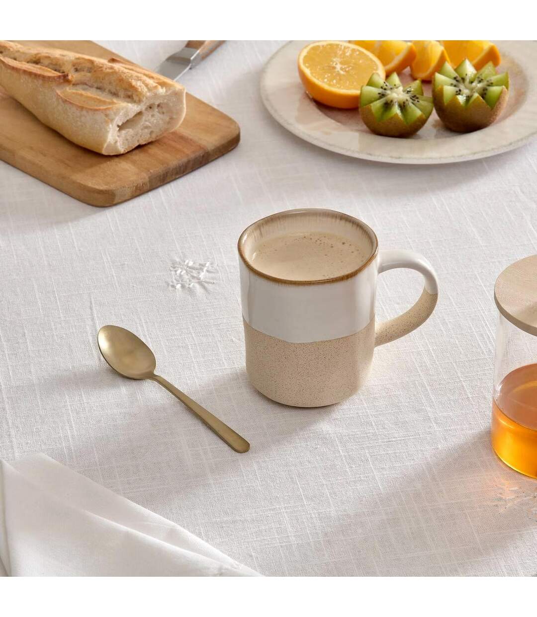 Lot de 6 Mugs en Faïence Kate 34cl Blanc-3
