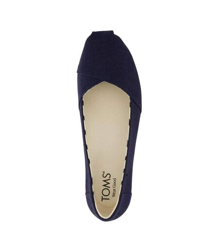 Womens/ladies Alpargata Ballet Flats Navy Toms